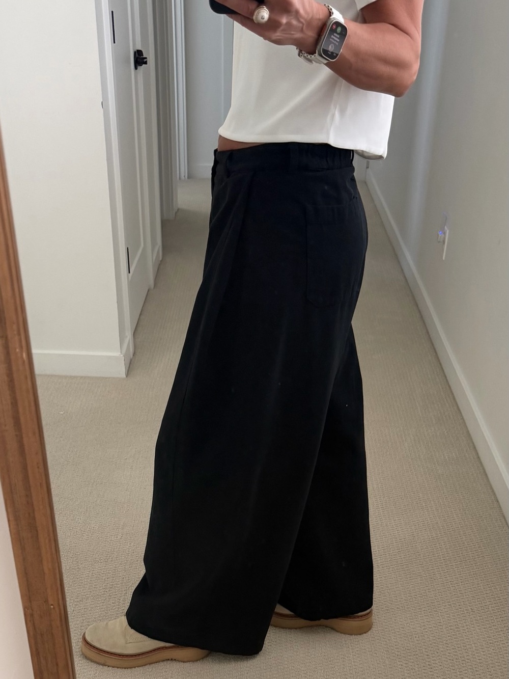 Comfort-First Black Wide-Leg Women's Pants